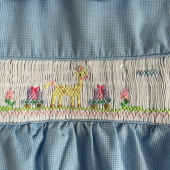 Rosalina Collections giraffe & flower smocked bubble girl’s size 18 months - Picture 3 of 8